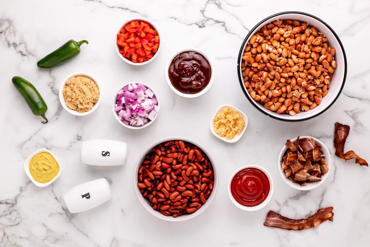 ingredients for tex-mex baked beans