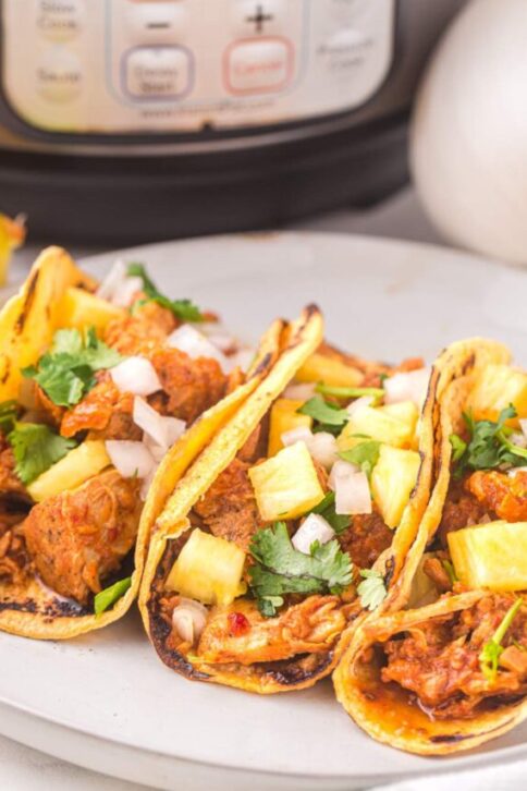 Instant Pot Al Pastor Tacos on a plate