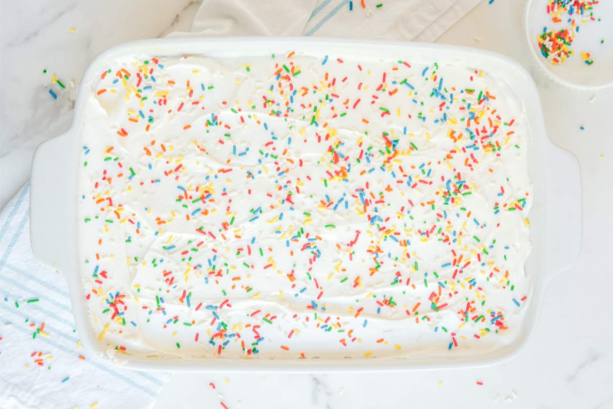 Birthday Cake Lush Cake in a pan