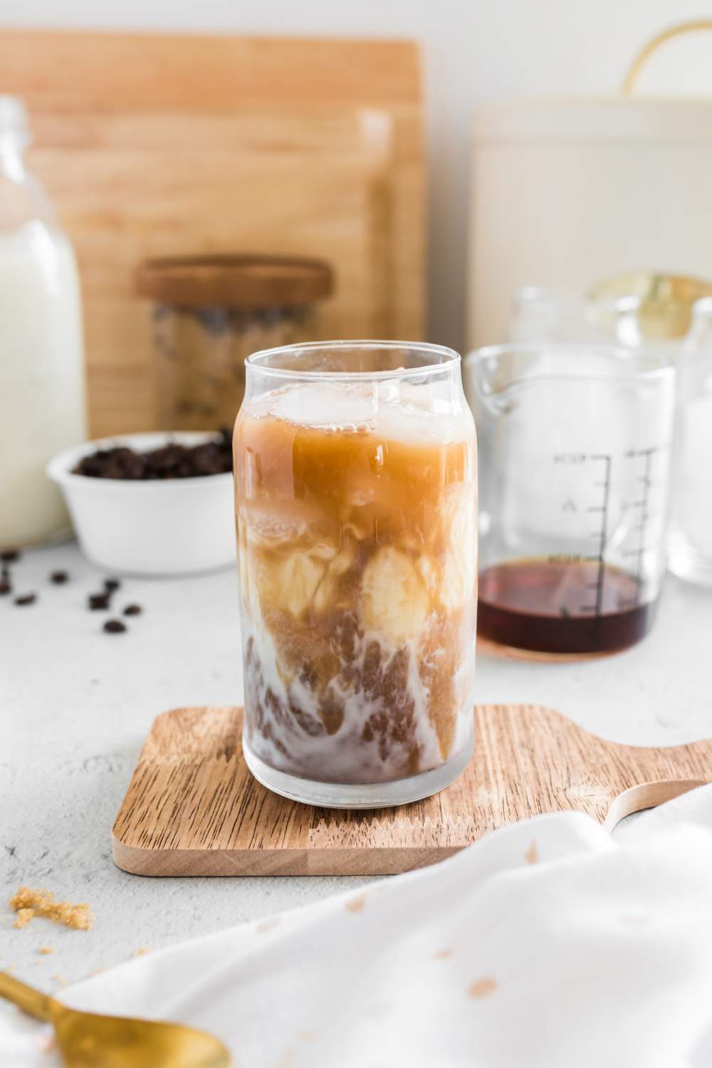 Brown Sugar Oat Milk Espresso (Copycat Starbucks) in a glass