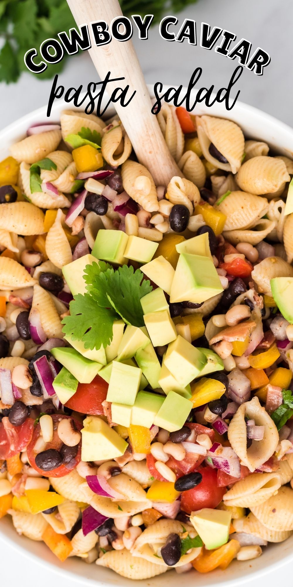 Elevate your pasta salad game with our Cowboy Caviar Pasta Salad recipe. This dish is packed with veggies, bacon with a light tangy dressing. via @familyfresh