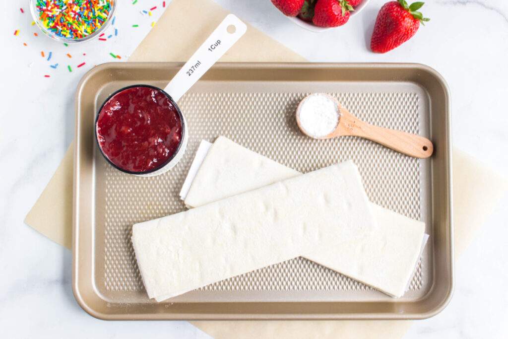 ingredients for Homemade Giant Frosted Pop Tart 