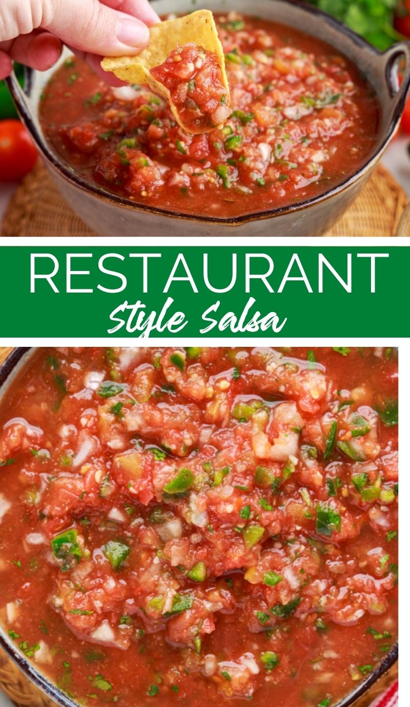 This Restaurant Style Salsa is a blended tomato salsa with a kick of heat from the jalapenos which can be increased or decreased to suit your spice level! via @familyfresh