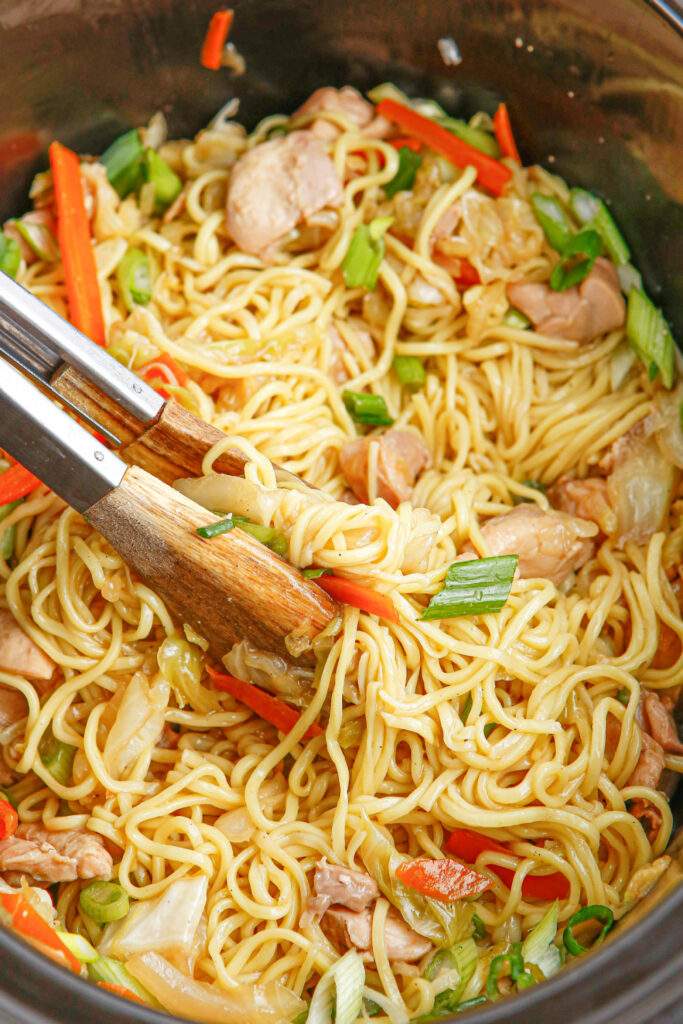 Chicken Chow Mein in a slow cooker