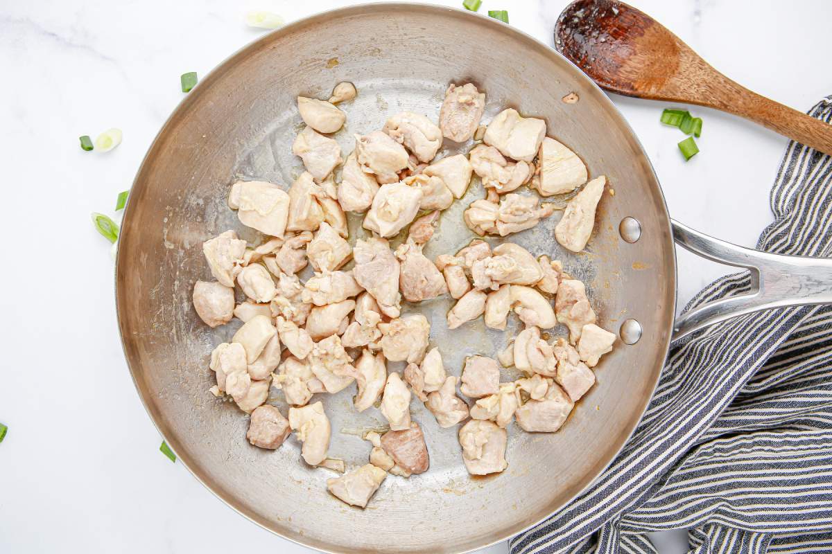 chicken pieces in pan