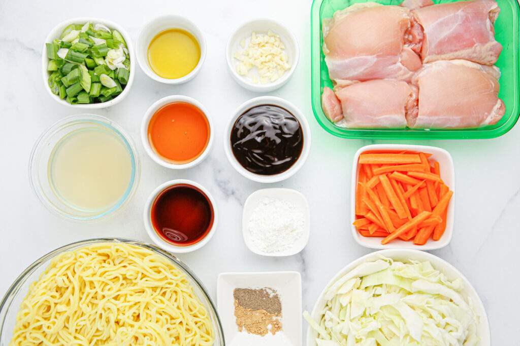 ingredients for Slow Cooker Chicken Chow Mein