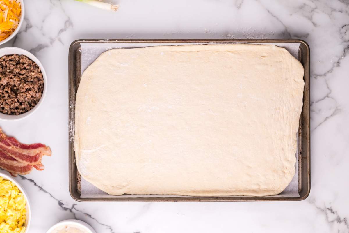 dough on baking pan