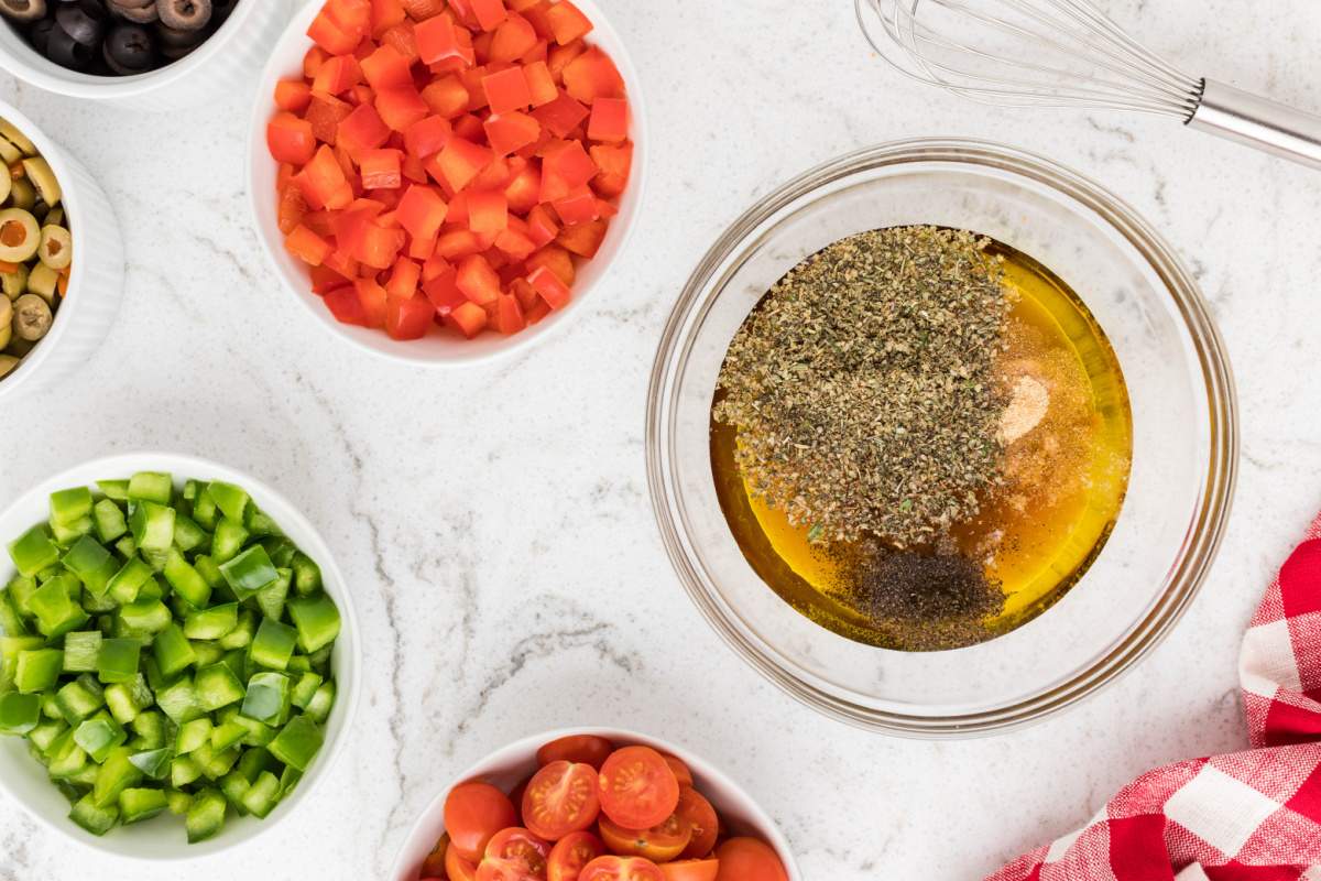 ingredients for dressing in a bowl