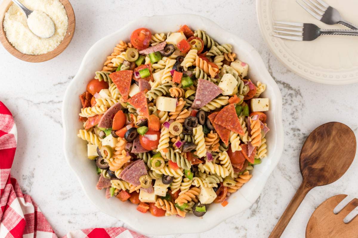 Classic Italian Pasta Salad in a bowl