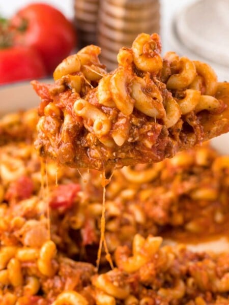 Homemade Beefaroni in a pot