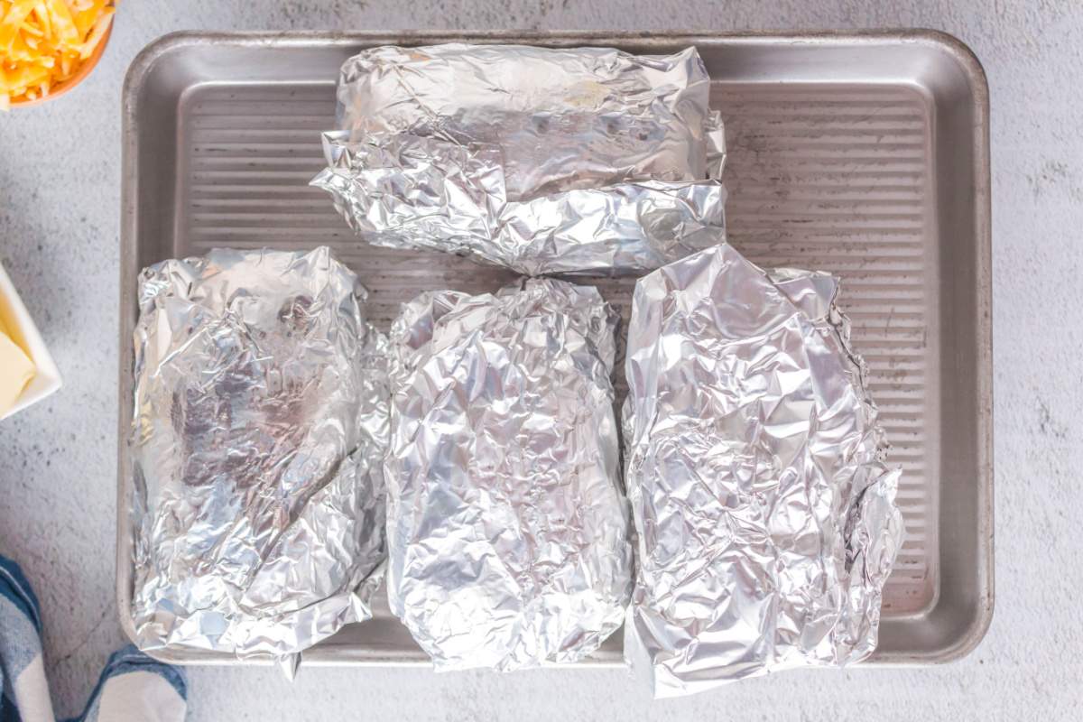 potatoes wrapped in foil