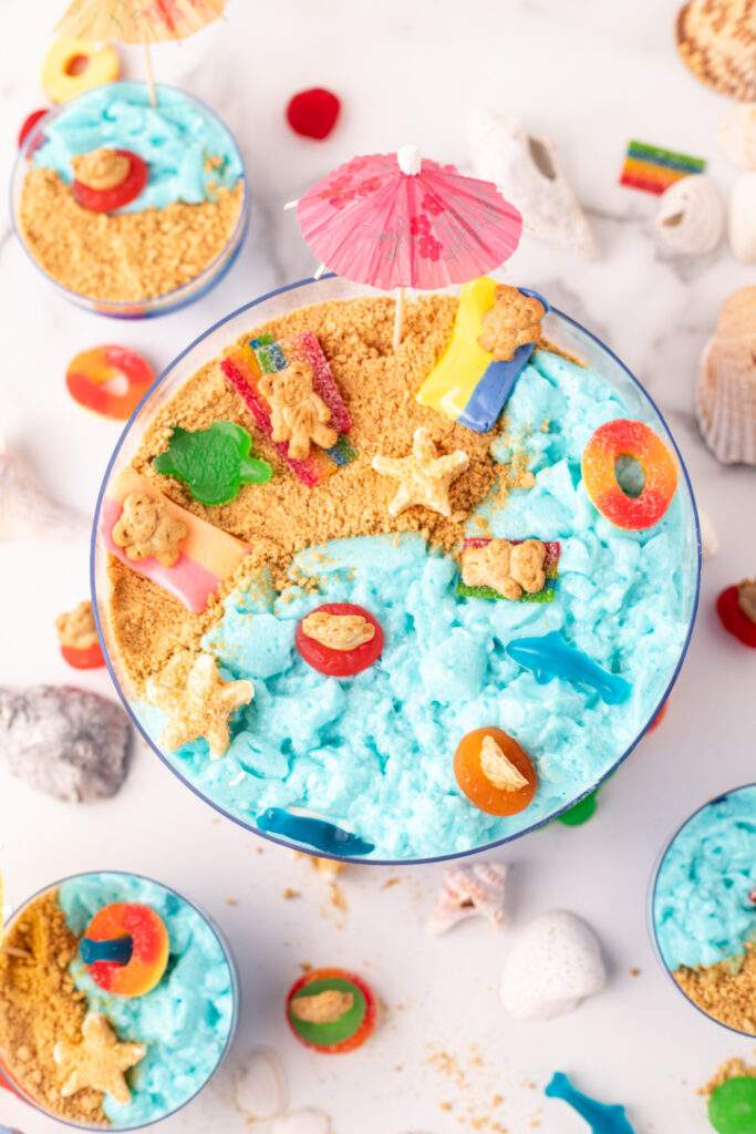 Fun Ocean Gelatin Dessert in serving dishes