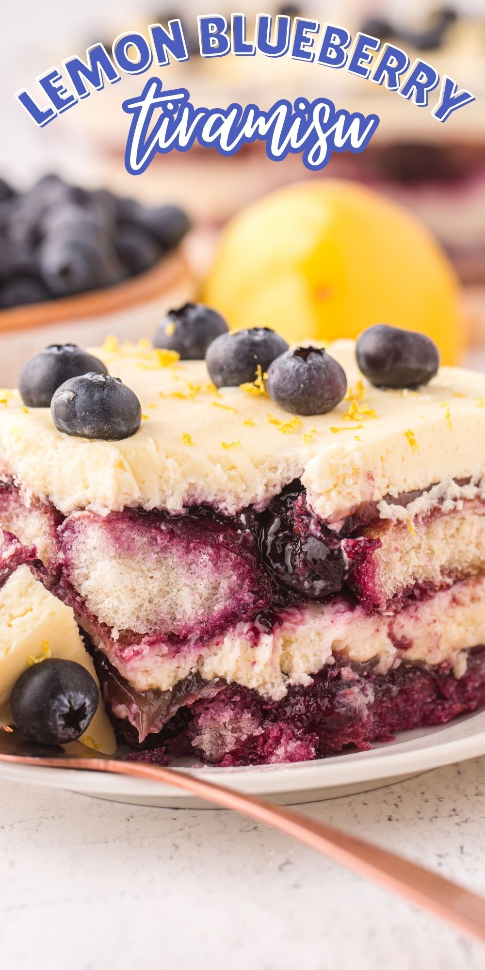 This Lemon Blueberry Tiramisu is just as easy, but deliciously different. It replaces the dark richness of coffee and cocoa with the light, fruity flavors of lemon and blueberry.  via @familyfresh