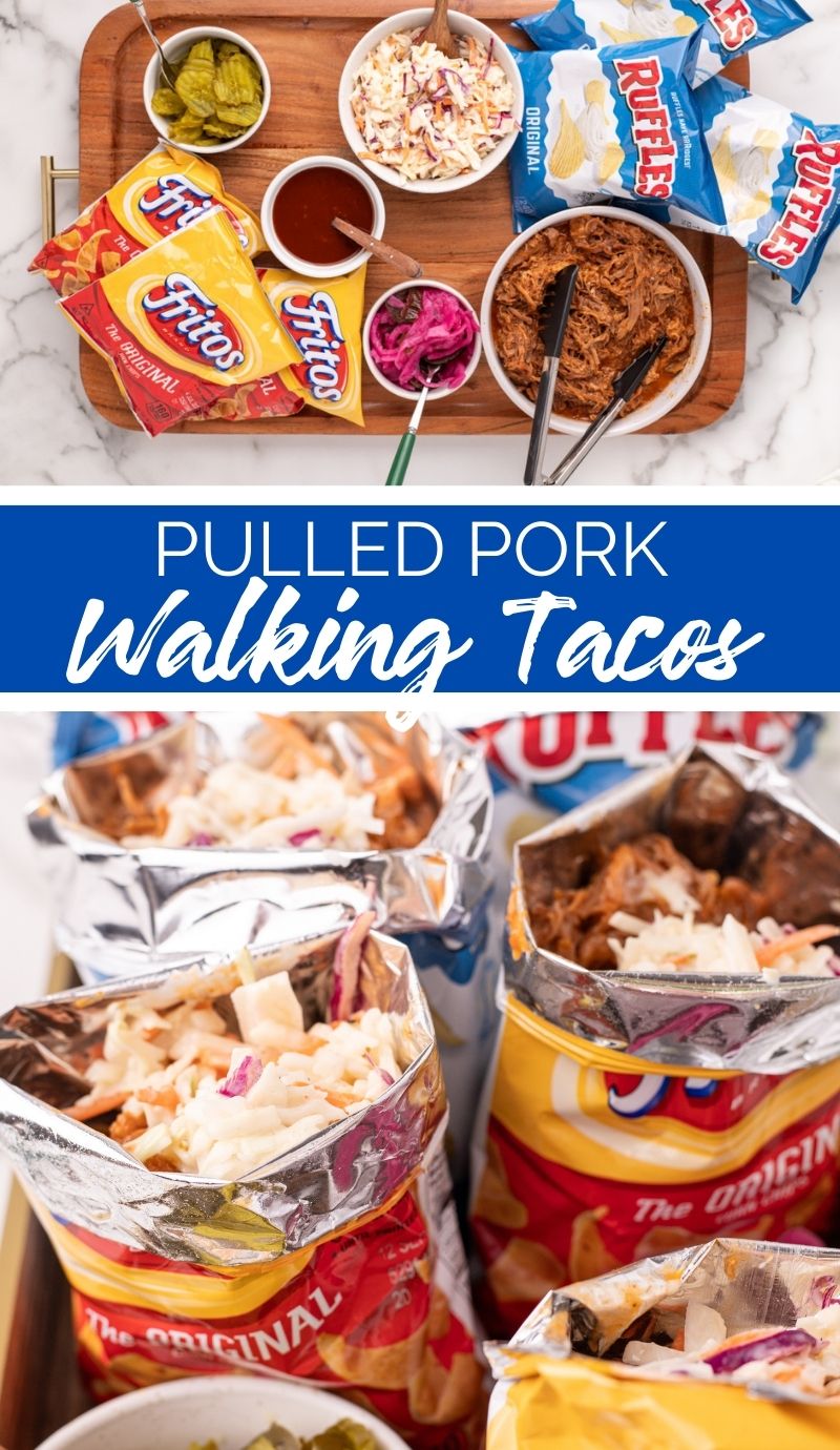 Got leftover pulled pork? Let's make Pulled Pork Walking Tacos. Imagine the taste of delicious pulled pork layered on top of your favorite chips. via @familyfresh