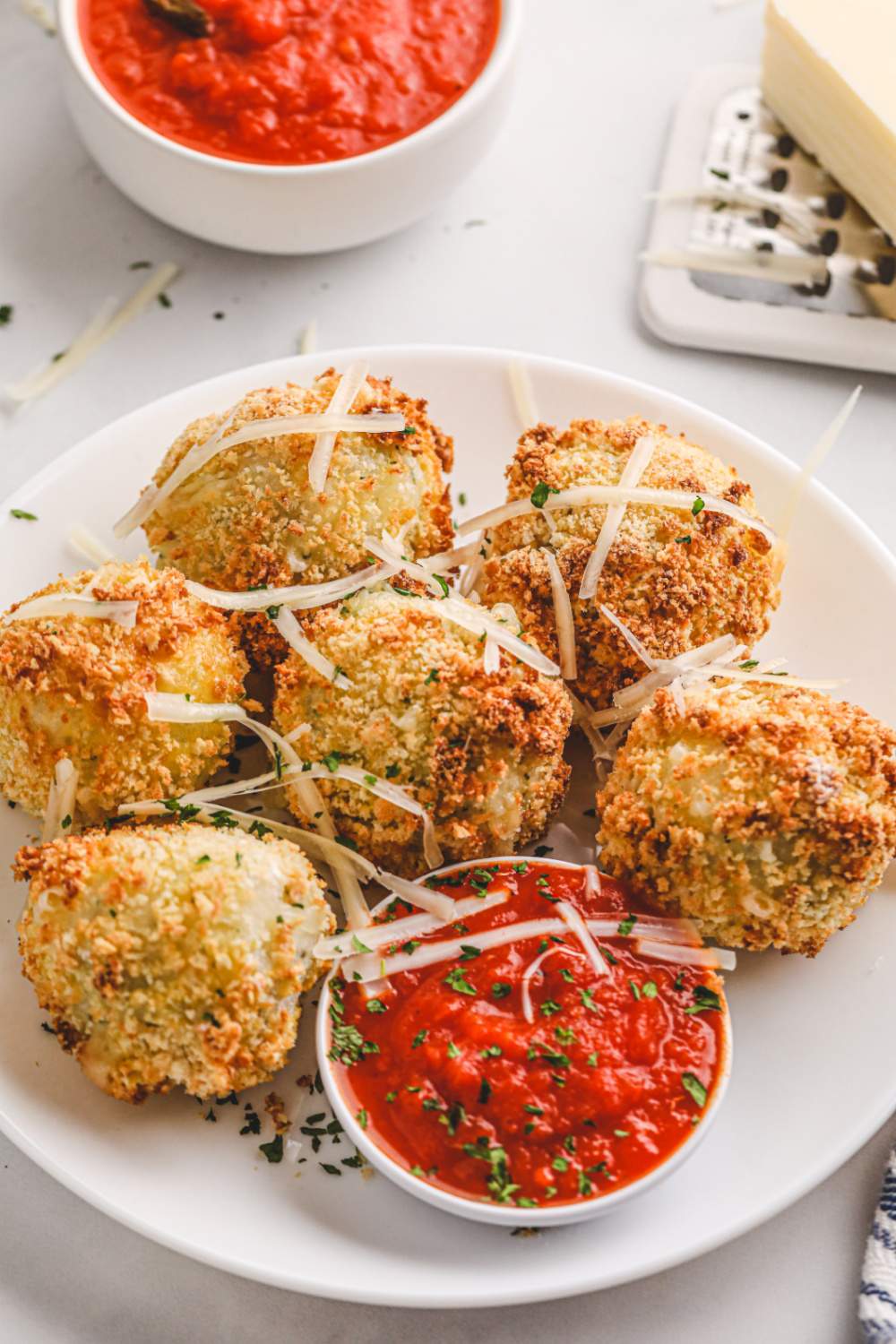 Air Fryer Arancini Rice Balls on a plate