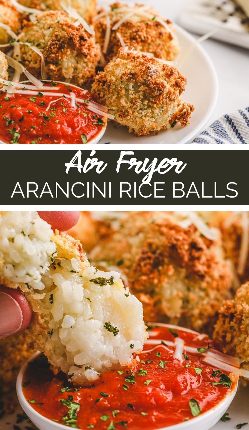 These Air Fryer Arancini Rice Balls are scrumptious balls of melted shredded cheese and fluffy rice, rolled in breadcrumbs and fried to a crispy perfection. via @familyfresh