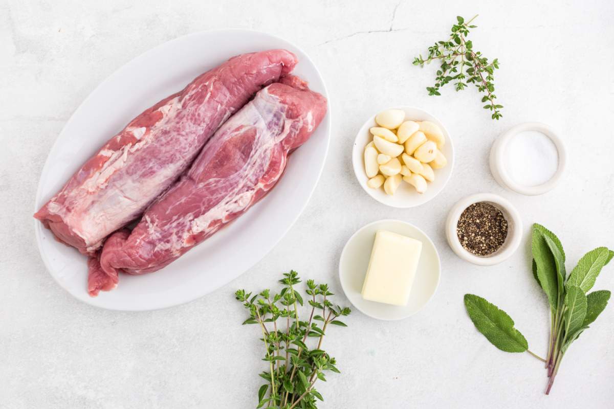 ingredients for Garlic Roasted Pork Tenderloin