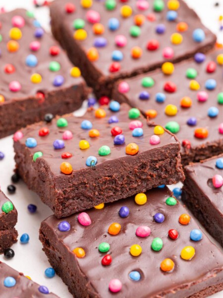 Copycat Cosmic Brownies cut into pieces