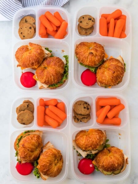 4 Mini Croissant Sandwich Lunchbox Idea