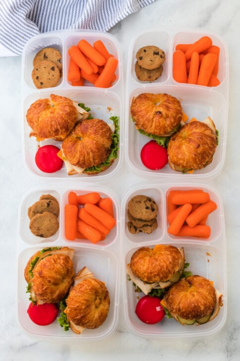 4 Mini Croissant Sandwich Lunchbox Idea