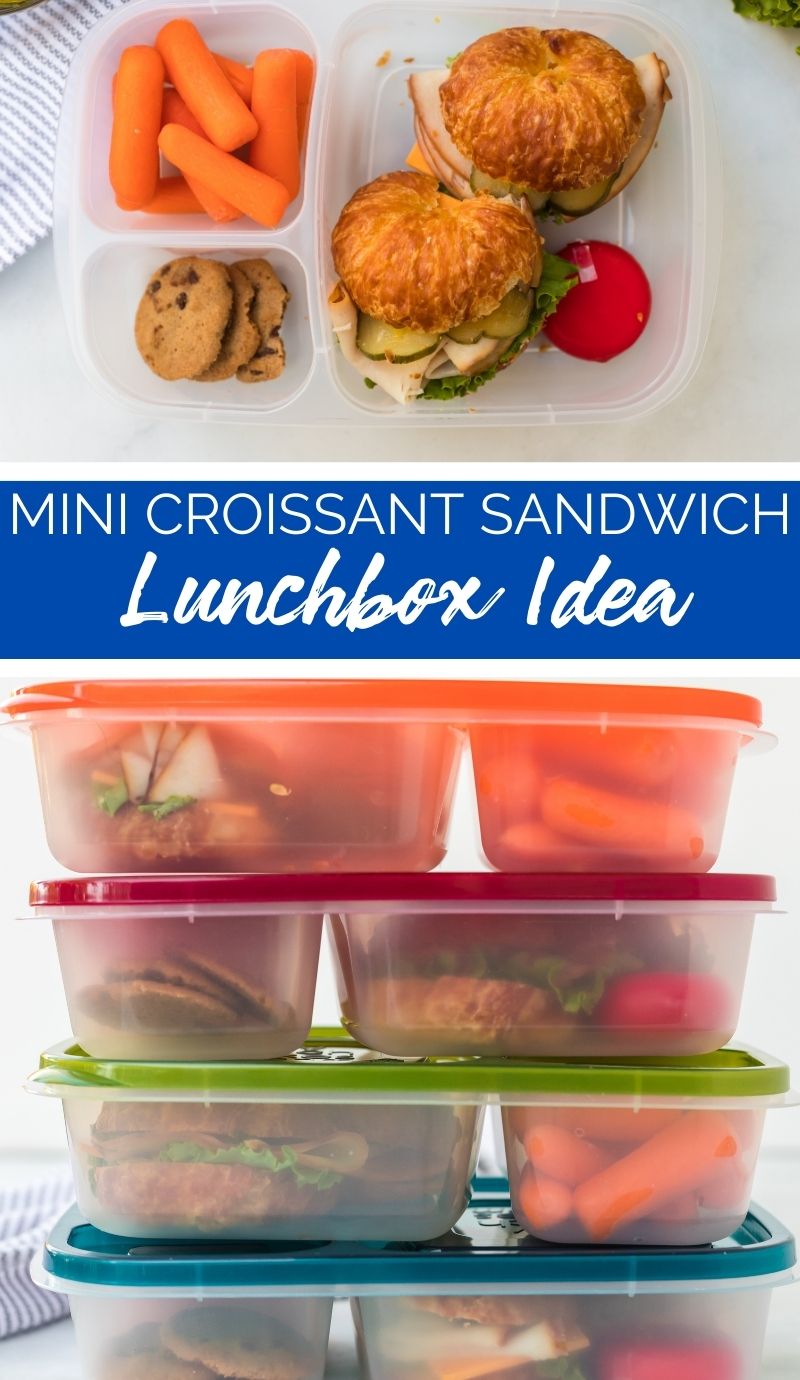 This Mini Croissant Sandwich Lunchbox Idea turns an ordinary lunch box sandwich into something much more special with no extra effort. via @familyfresh