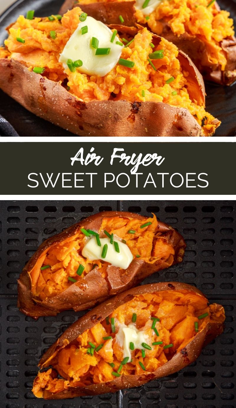 Let me show you how to make Air Fryer Baked Sweet Potatoes that are crispy on the outside while fluffy and soft on the inside. via @familyfresh