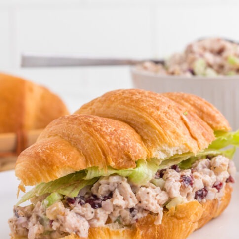 Cranberry Pecan Chicken Salad on a croissant