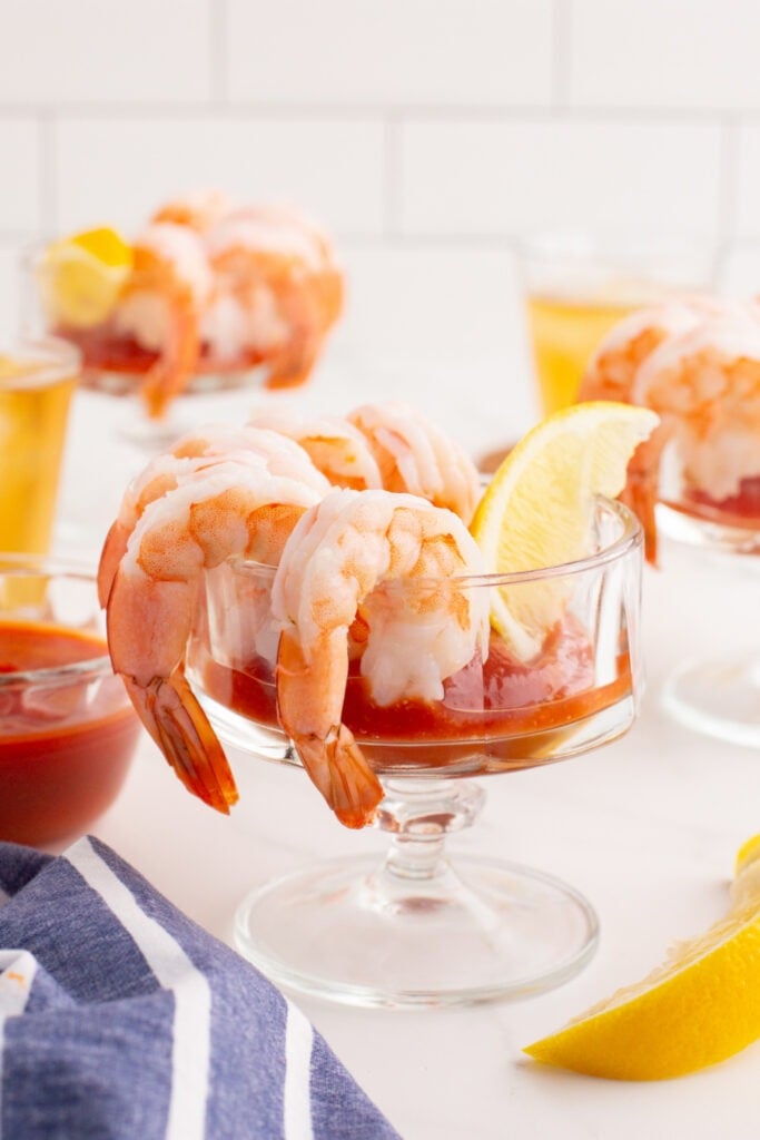 Easy Flavorful Shrimp Cocktail Recipe in serving cups