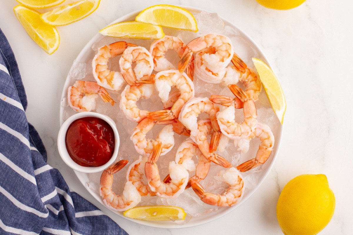 shrimp on a plate with sauce