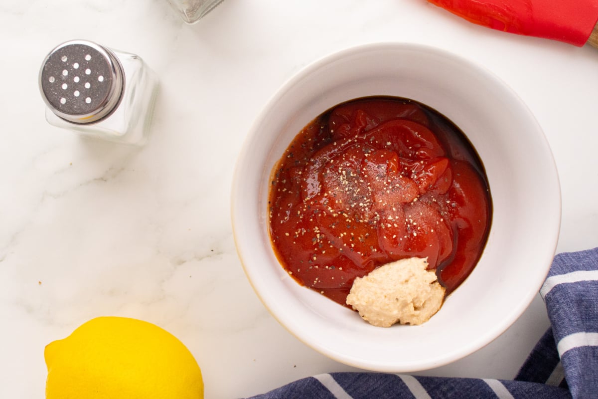 ingredients for cocktails sauce in a small bowl