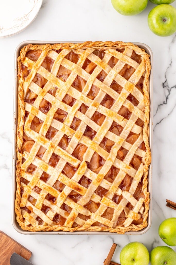 Sheet Pan Apple Slab Pie on a sheet pan