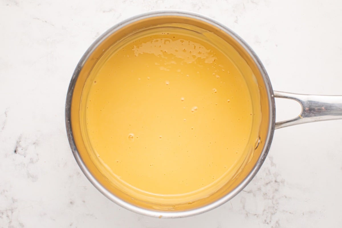 cheese sauce in a pan