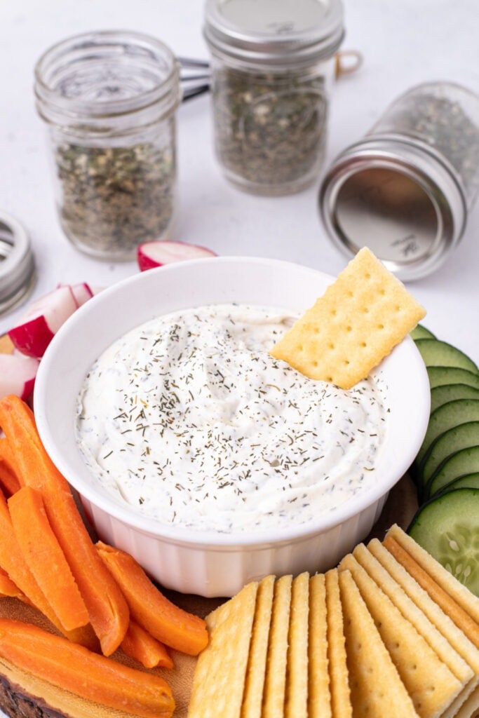 Ranch Herb Dip in a bowl