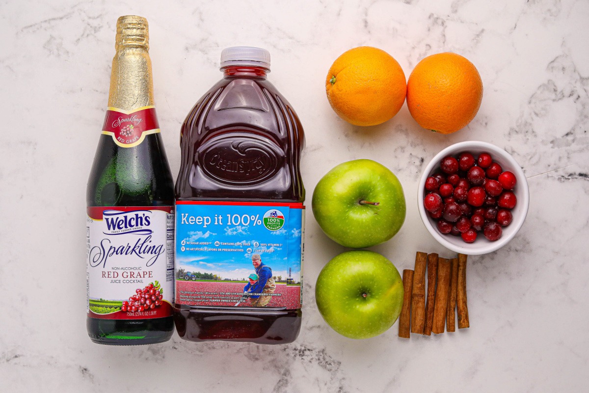 ingredients for starry night holiday punch