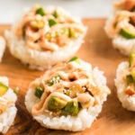 California Roll Sushi Cups on a cutting board