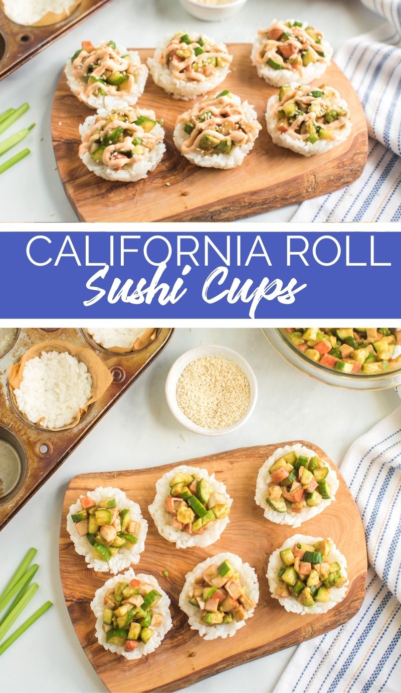 These California Roll Sushi Cups are much easier to make than your tradition sushi rolls, but pack all the amazing flavors! via @familyfresh