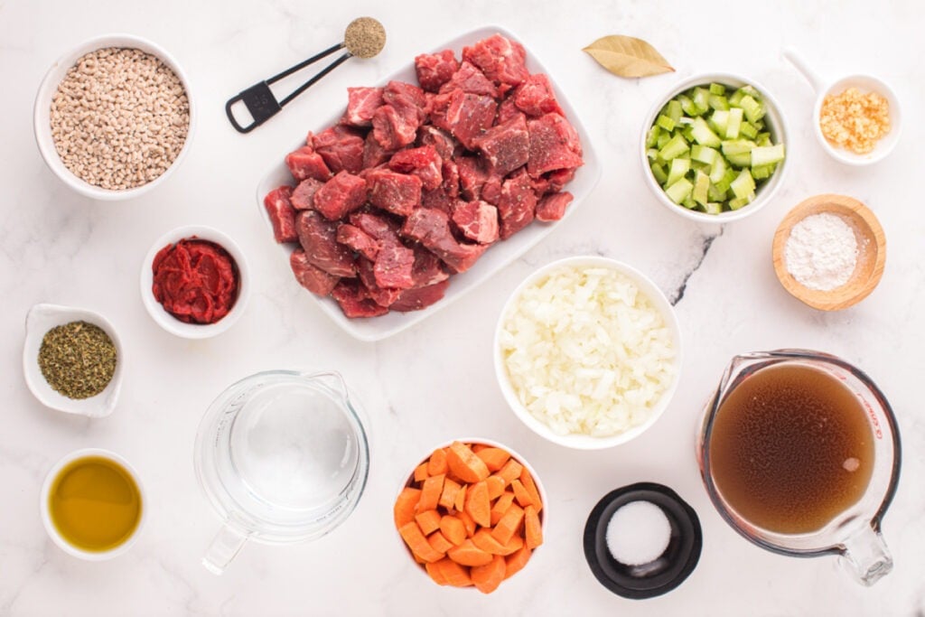 ingredients for Hearty Whinge Barley Soup