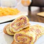 Low Carb Breakfast Roll Ups on a plate