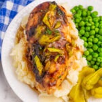 Oven Baked Mississippi chicken on a plate