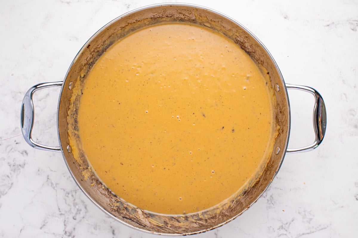 gravy in a pan