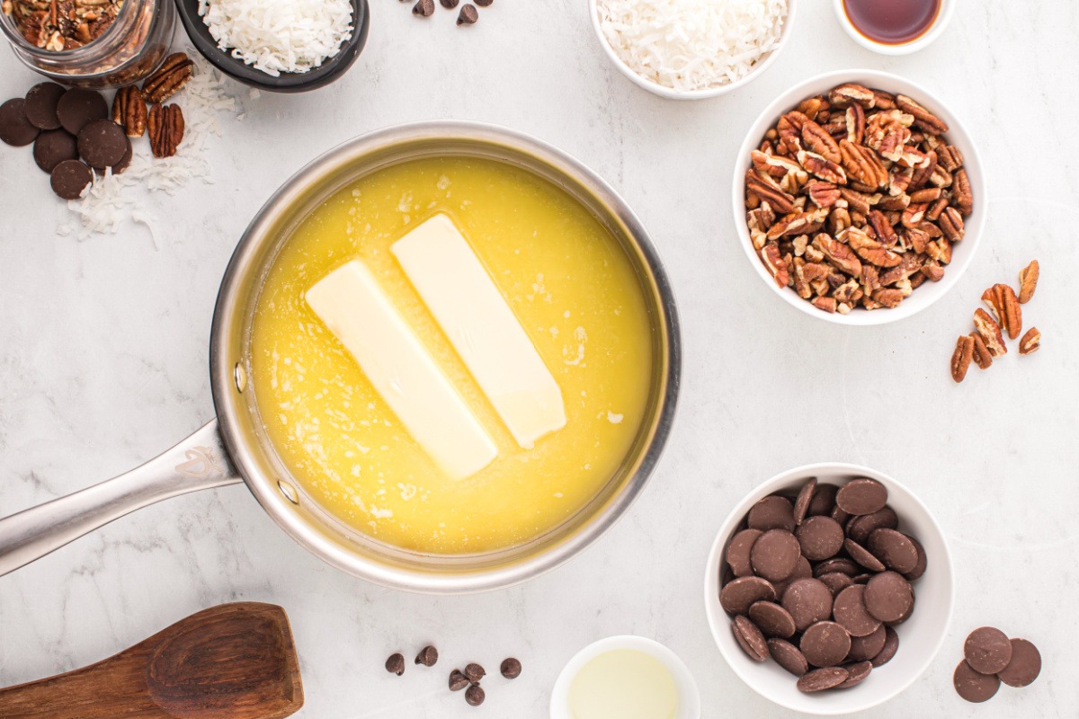 butter melting in a pan