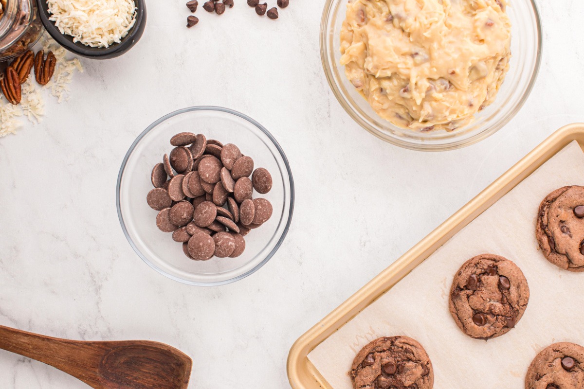 chocolate wafers in a bowl