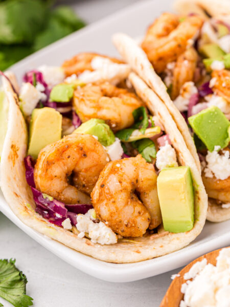 Baja Shrimp Tacos on a plate