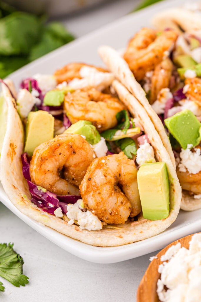 Baja Shrimp Tacos on a plate