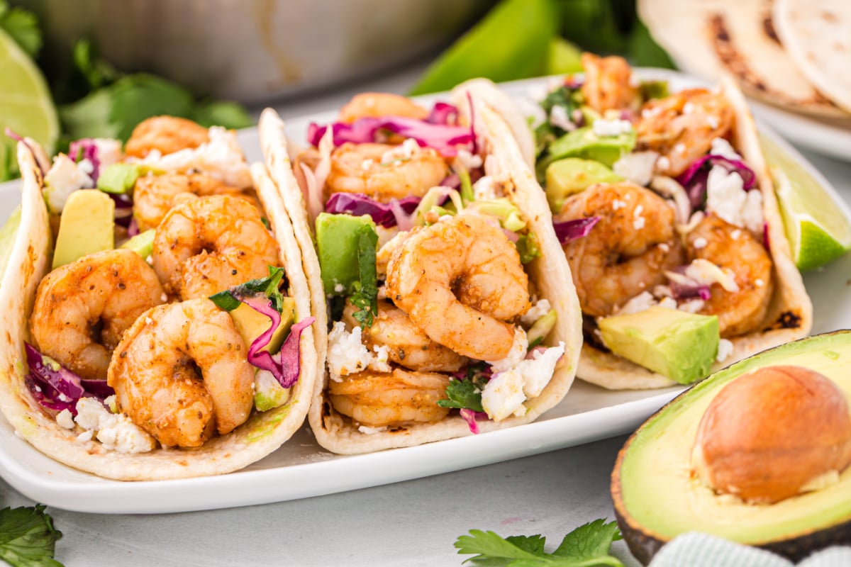 Baja Shrimp Tacos on a plate