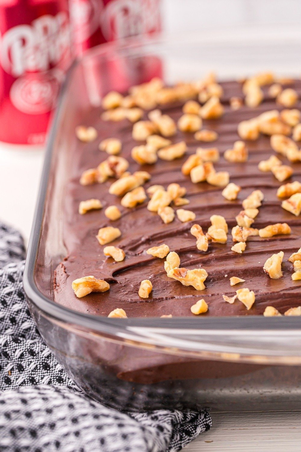 Dr. Pepper Cake in cake pan