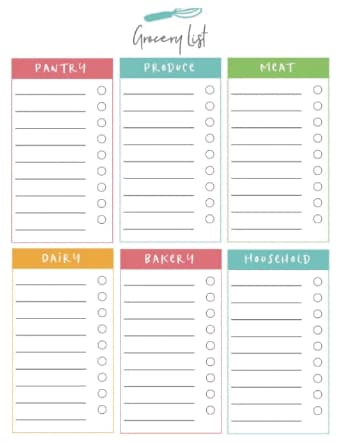 Meal plan printable page preview.