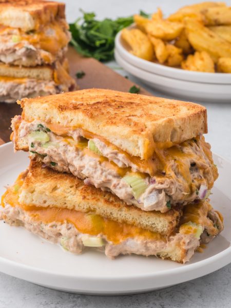 Air Fryer Tuna Melts on a plate