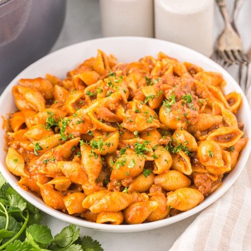 One Pot Taco Pasta Recipe in a bowl