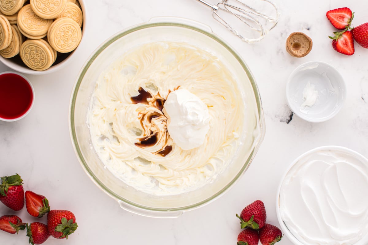 sour cream and vanilla added to bowl